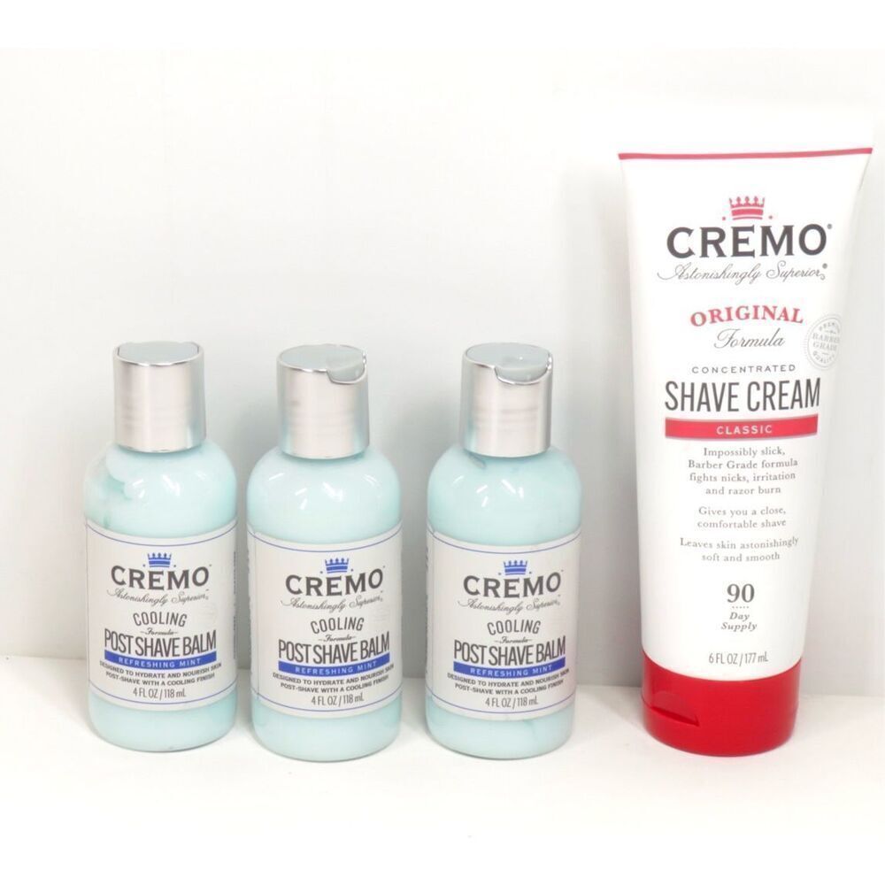 Cremo Classic Shave Cream 6 oz & Cooling Post Shave Balm 4 oz X 3 Sealed New